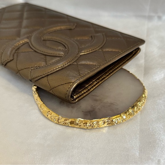 Chanel Cambon Bronze Gold CC Logo Long Wallet - Picture 5 of 12